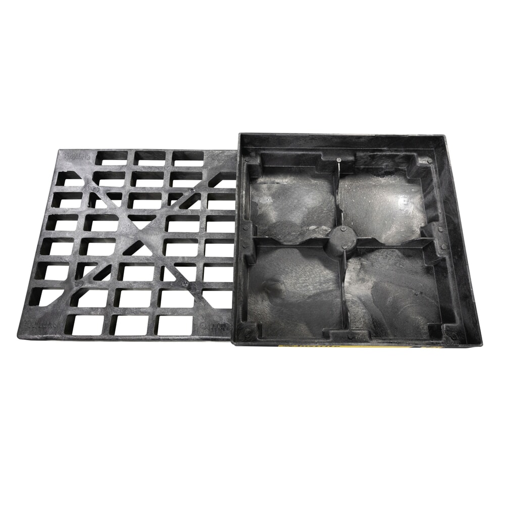 N° de l'image du produit 3 : Justrite® bac de rétention plat en polyéthylène (PE), 1 x 200 l, contenance 45 l, noir