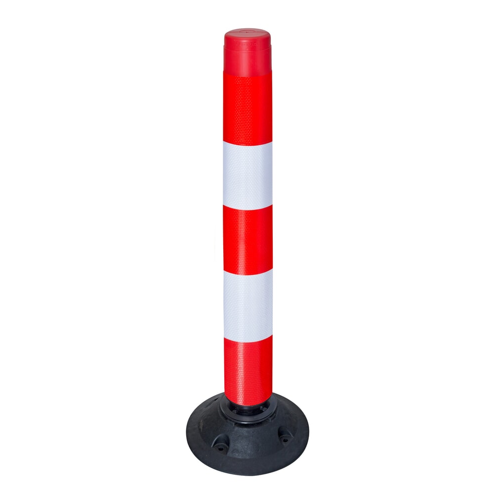 Illustration du produit: Poletet de balisage auto-relevable FlexPin, rouge/blanc, hauteur 1 000 mm