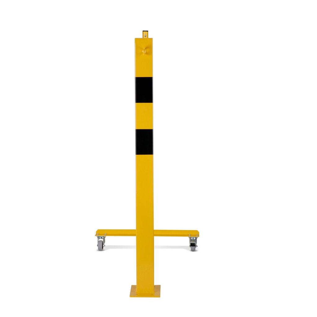 N° de l'image du produit 8 : dancop Barrière extensible, 1 pied à roulette, 1 borne, largeur 3 600 mm, jaune/noir