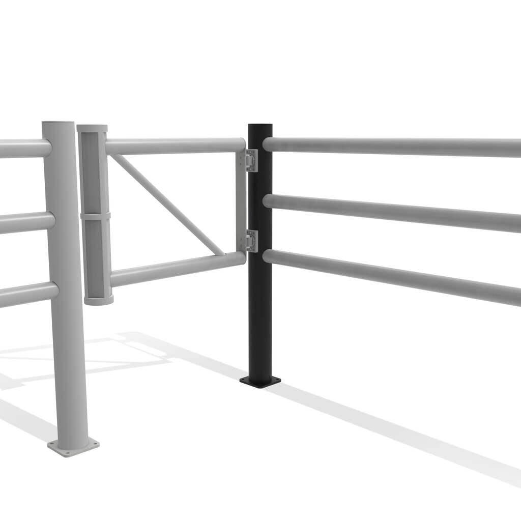N° de l'image du produit 11 : dancop Poteau d’extrémité pour porte battante de garde-corps de sécurité « Delta », Ø 110 mm, hauteur 1 200 mm, 90°, gauche