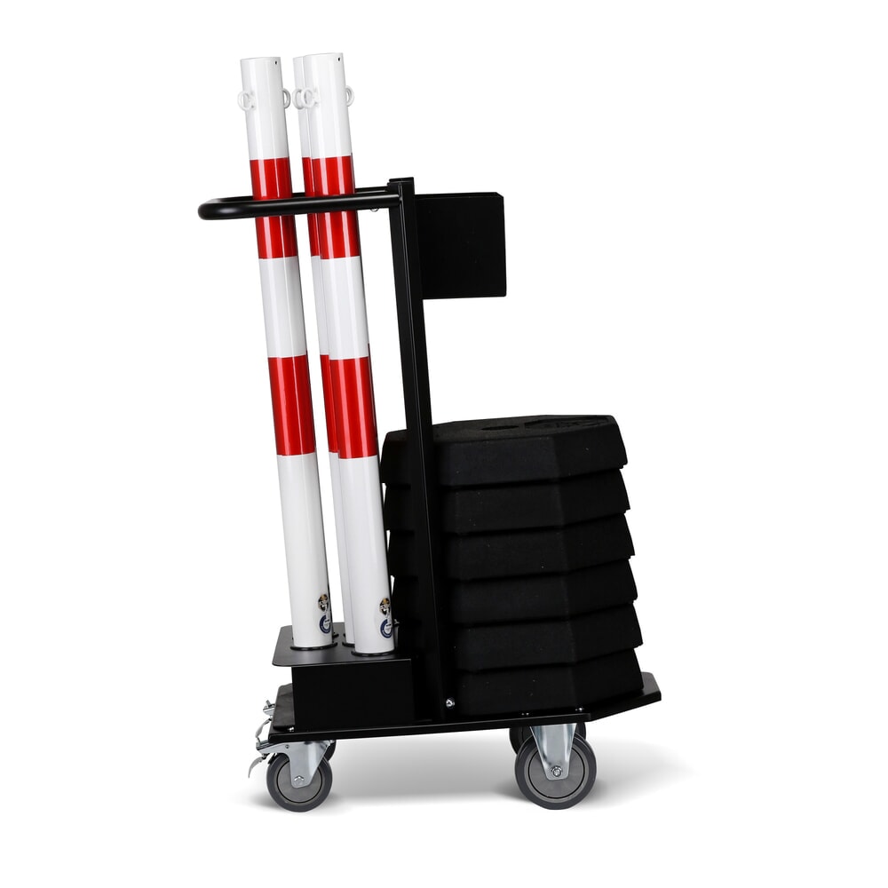 N° de l'image du produit 1 : dancop Support de stockage et de transport KPS-TG avec poteaux à chaîne, rouge/blanc