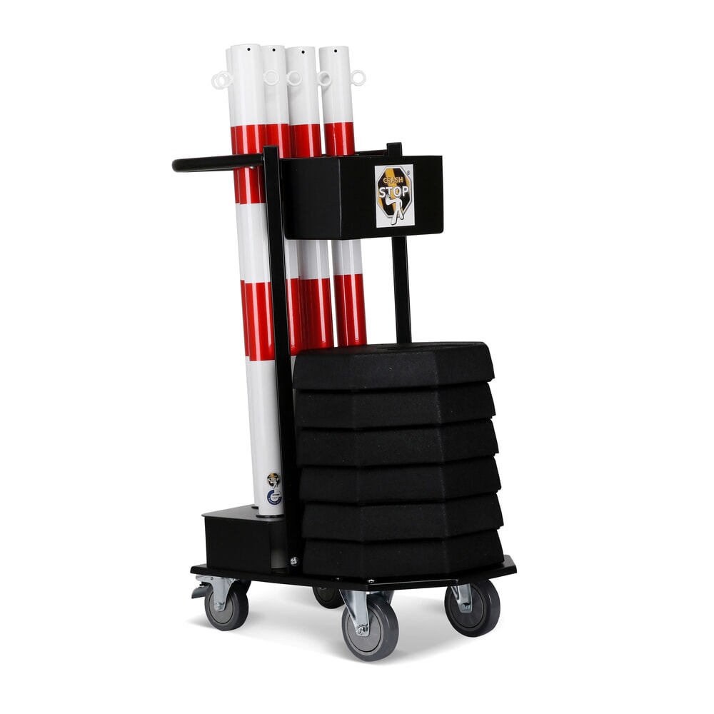 N° de l'image du produit 3 : dancop Support de stockage et de transport KPS-TG avec poteaux à chaîne, rouge/blanc