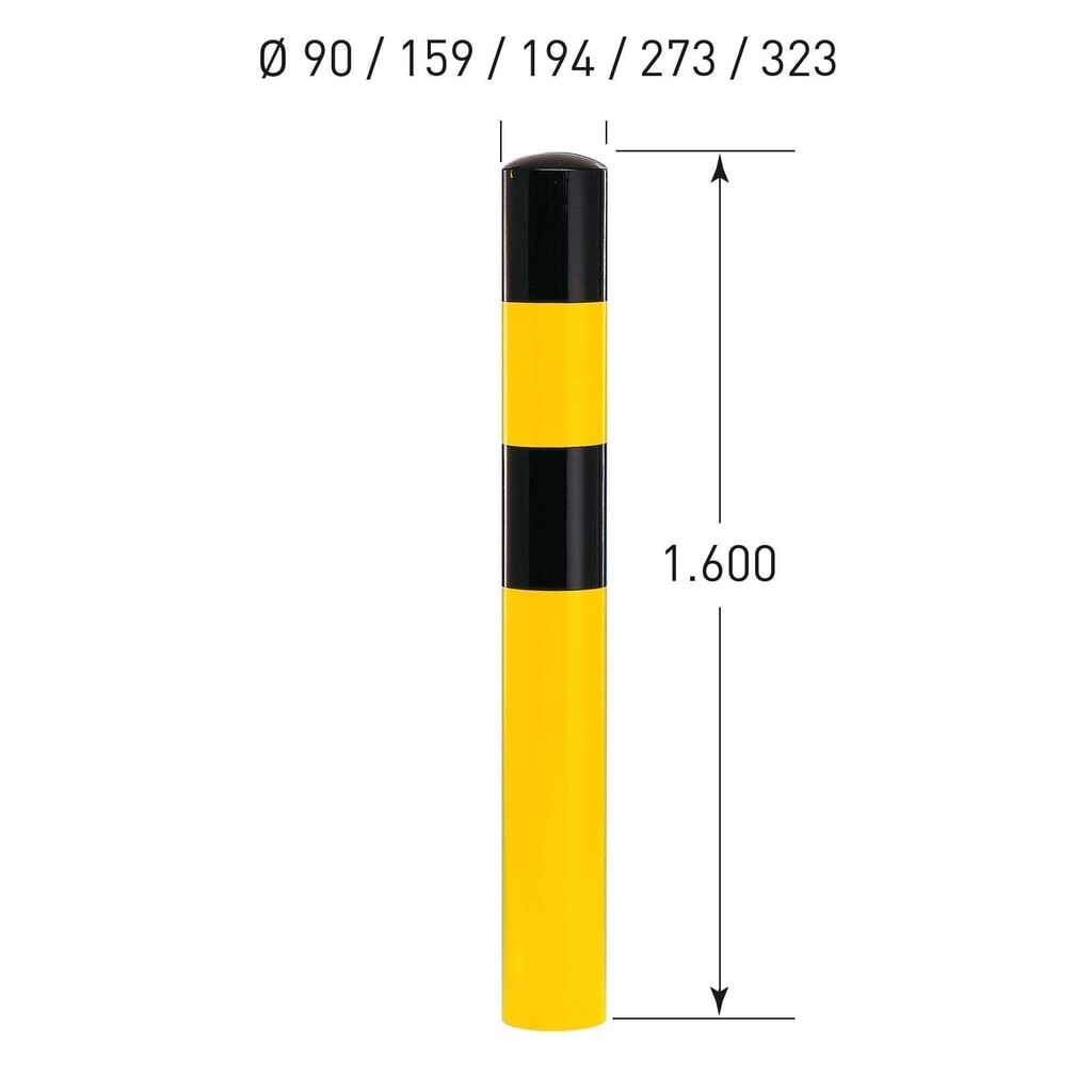 N° de l'image du produit 5 : MORAVIA Borne de protection, à bétonner, pour l’extérieur, hauteur 1 600 mm, Ø 273 mm