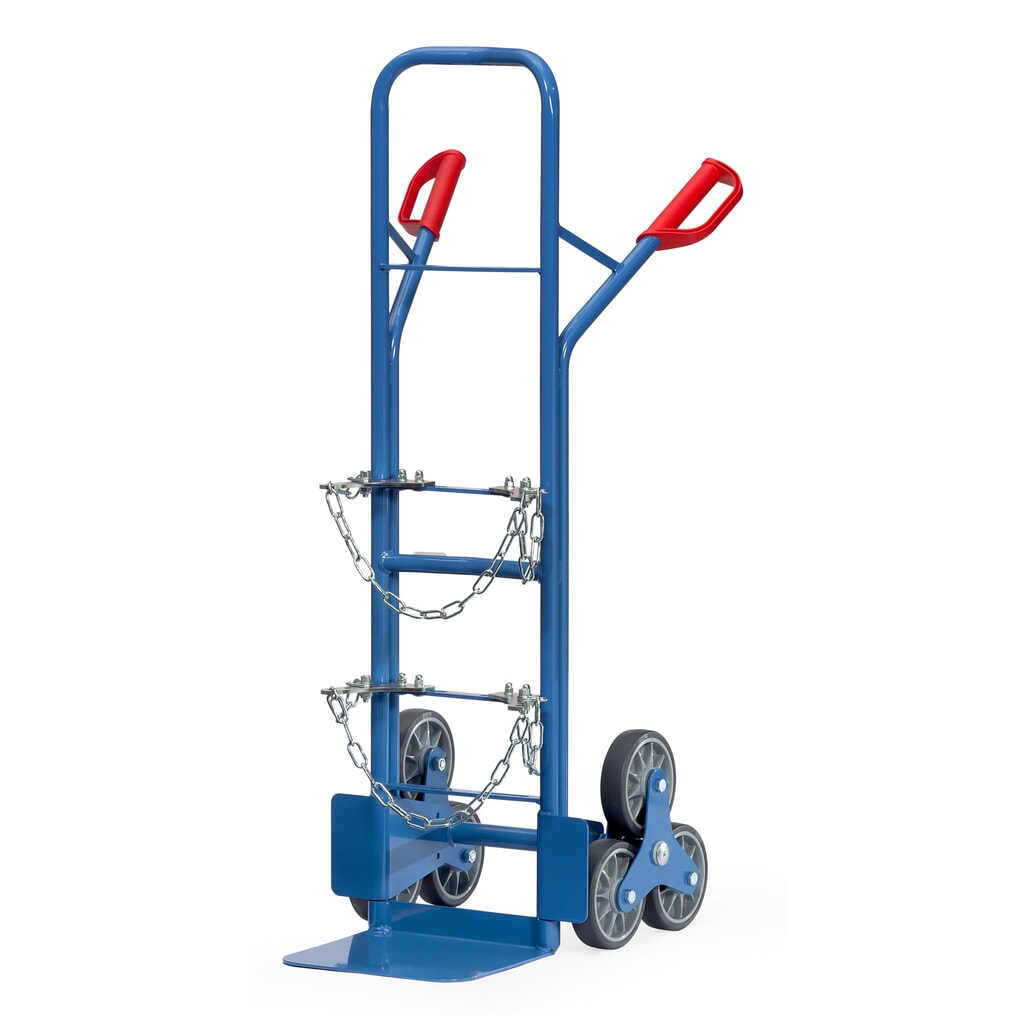 fetra® Diable pour escaliers pour bouteilles en acier, capacité de charge 200 kg Illustration du produit: fetra® Diable pour escaliers pour bouteilles en acier, capacité de charge 200 kg