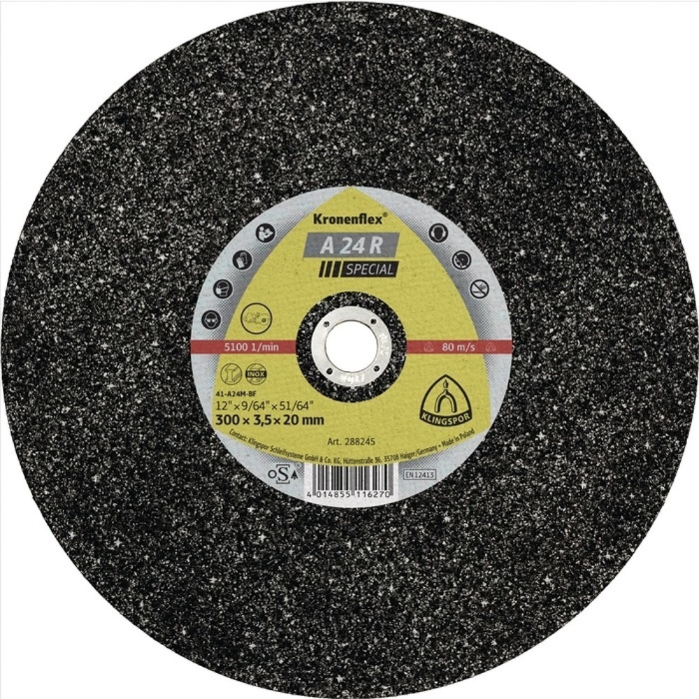 Illustration du produit: Disque à tronçonner A 24 R Special KLINGSPOR D350x4mm acier dr. alésage 20 mm