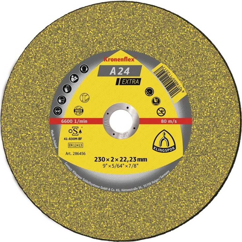 Illustration du produit: Disque à tronçonner A 24 Extra D115x2,5 mm contre-coudé acier perçage 22,23 mm K