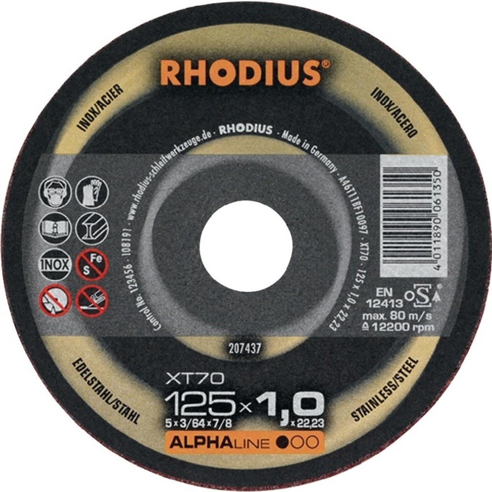 Illustration du produit: Disque à tronçonner XT 70 125x1,0x22,23mm acier inoxydable Alphaline