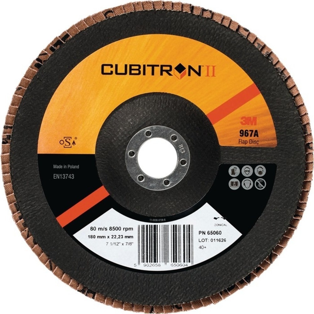 Illustration du produit: Disque à lamelles Cubitron™ II 967A D. 125 mm granulation 40 conique INOX grain