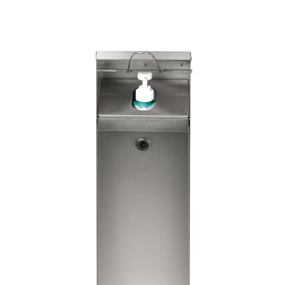 N° de l'image du produit 2 : Distributeur de désinfectant pour les mains VAR® HDS 124, montage au sol, acier inoxydable