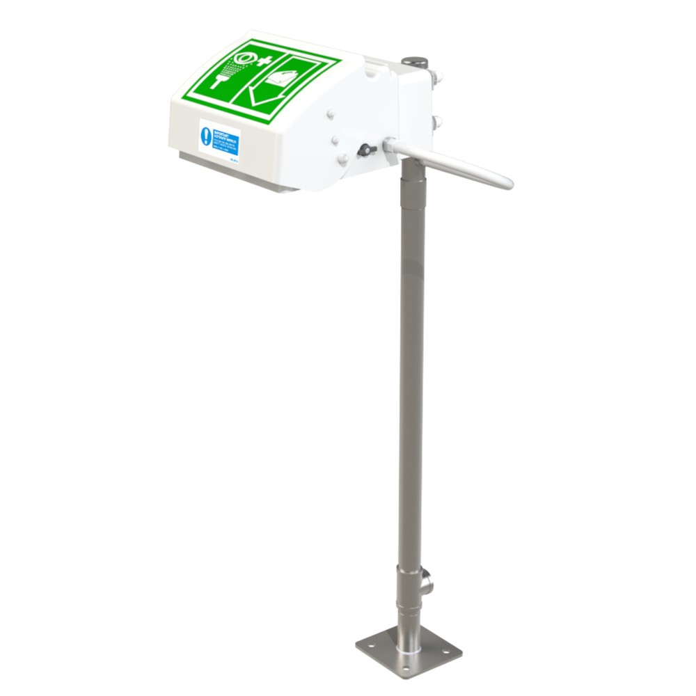 Illustration du produit: Douchette yeux/visage Justrite® 45GP Hughes, modèle sur pied, intérieur