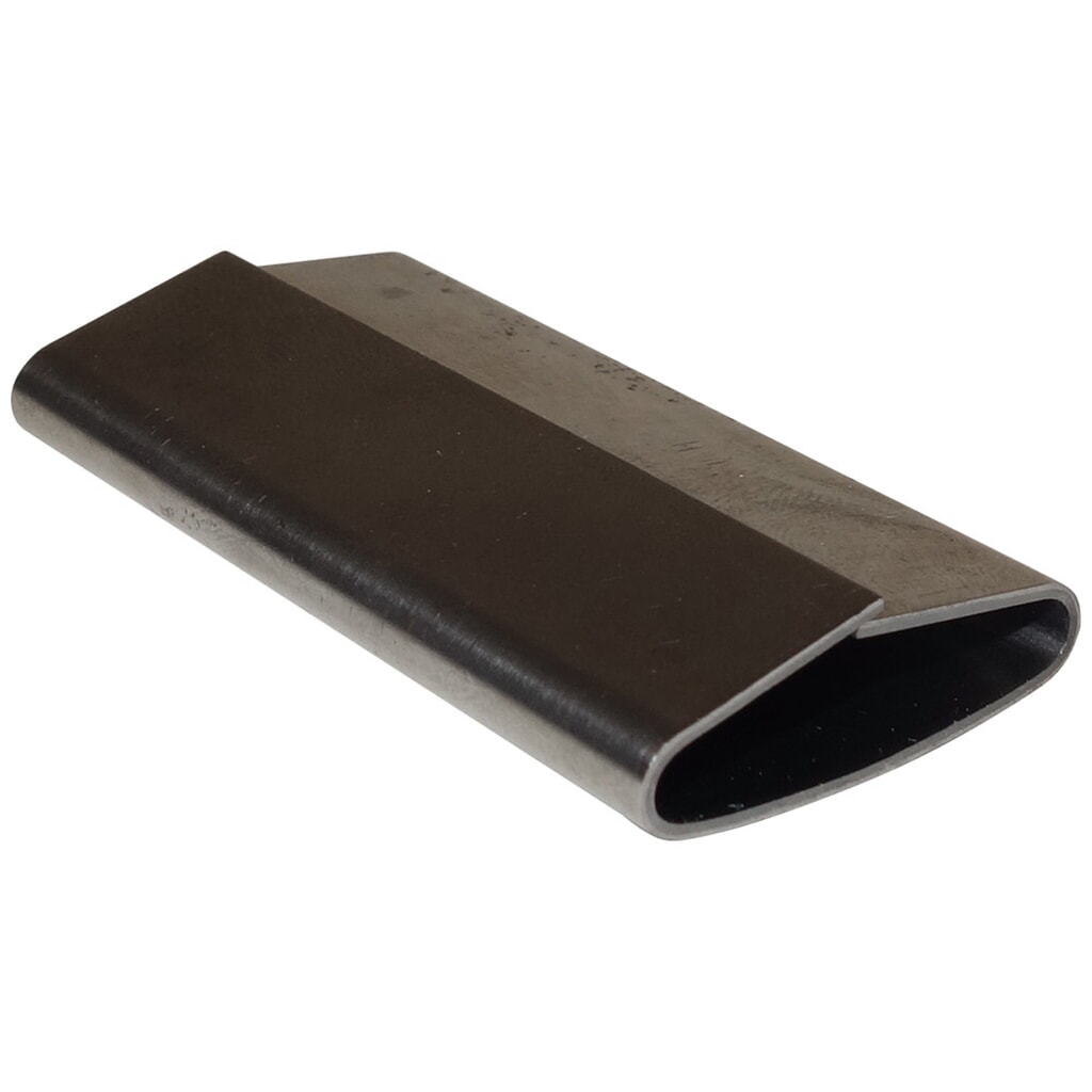 Douilles de fermeture chevauchantes pour feuillard en acier 16 mm, compatibles avec l'appareil de cerclage circulaire BPT Illustration du produit: Douilles de fermeture chevauchantes pour feuillard en acier 16 mm, compatibles avec l'appareil de cerclage circulaire BPT