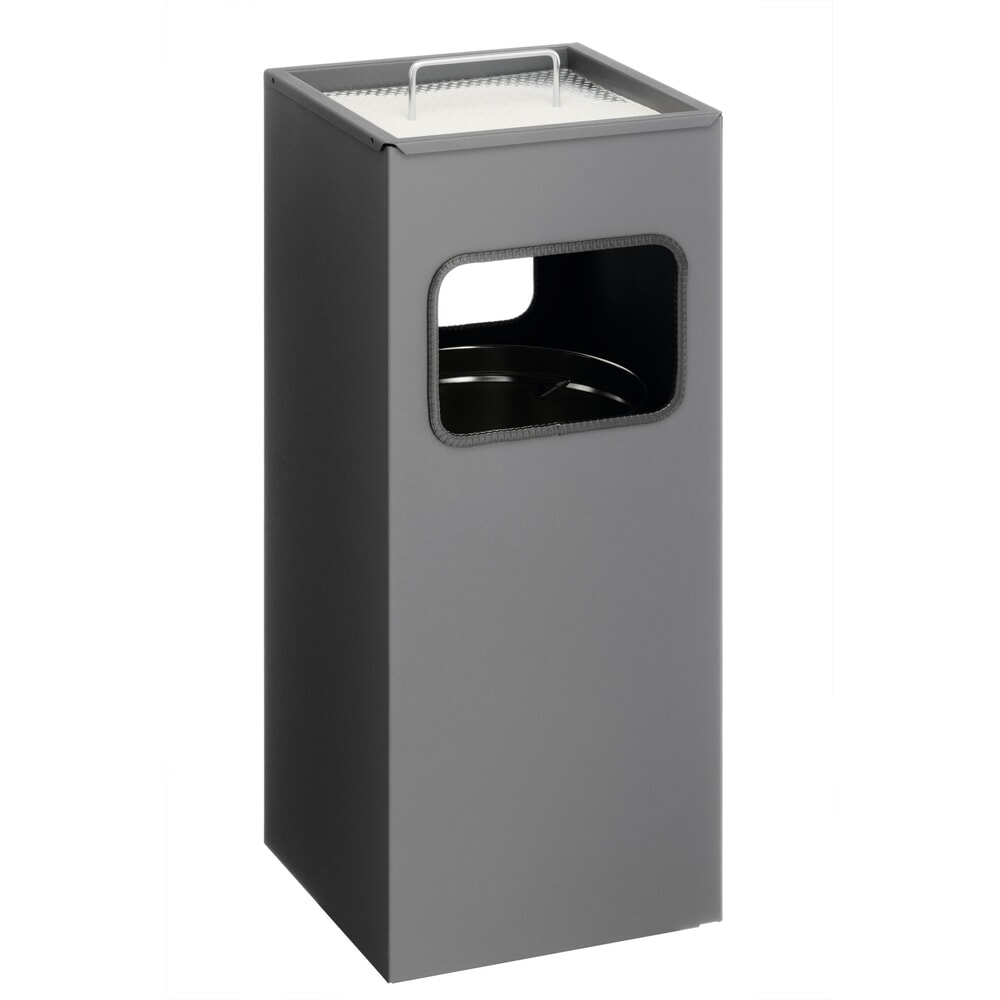 Illustration du produit: DURABLE Papierkorb Metall mit Ascher eckig, anthrazit
