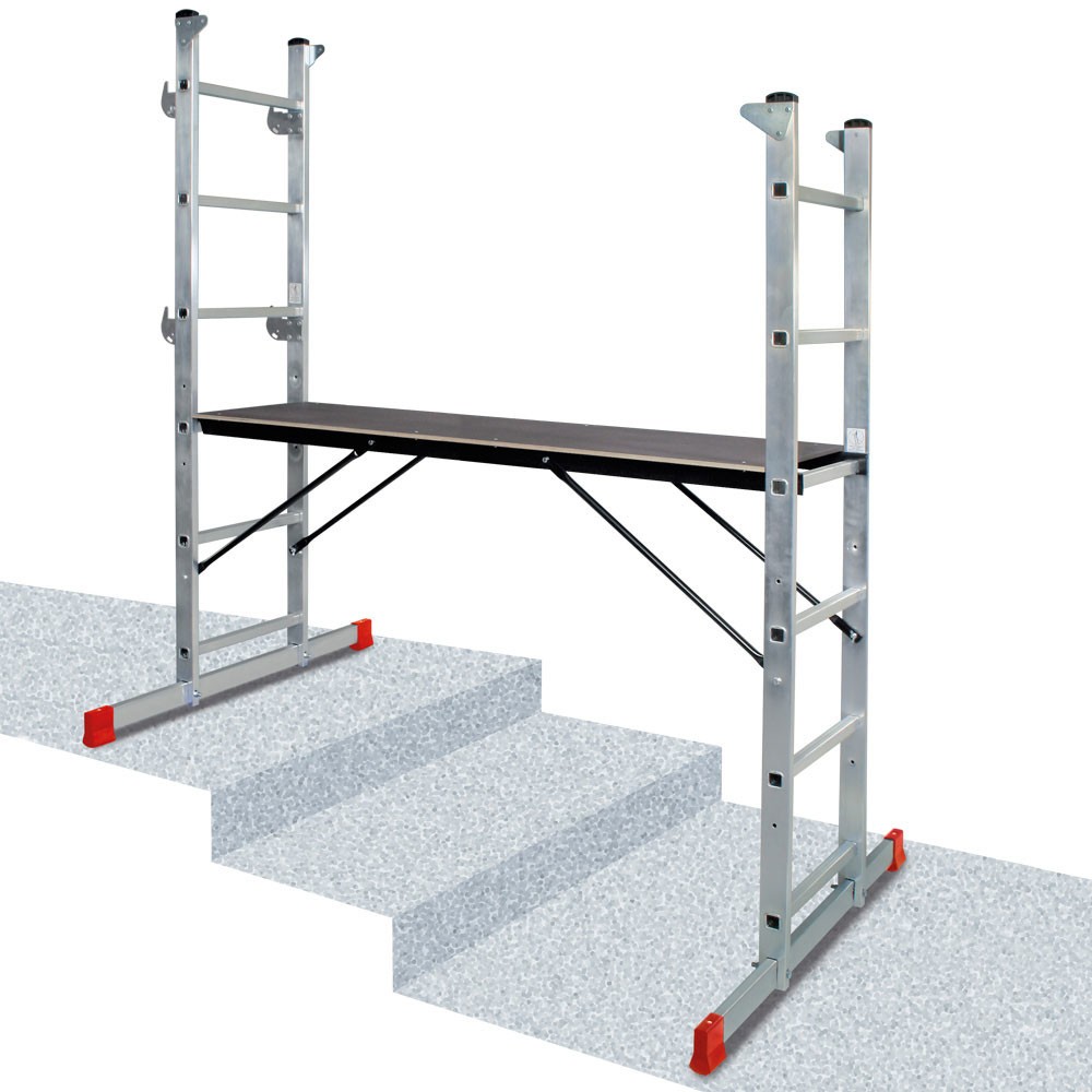 N° de l'image du produit 4 : Échafaudage à échelle HEMMDAL en aluminium 3-en-1, capacité de charge 135 kg
