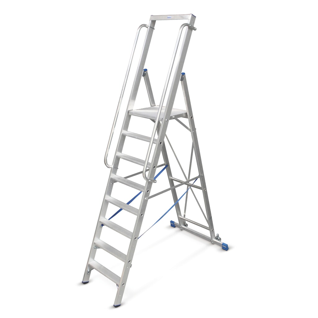 Illustration du produit: Échelle à plate-forme KRAUSE® en aluminium avec grande plate-forme de travail, 6 marches
