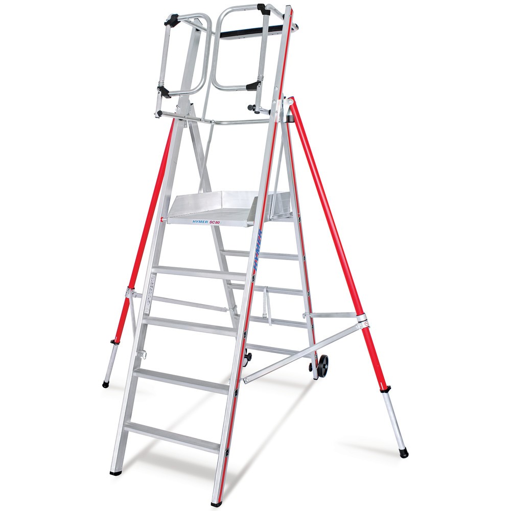 Illustration du produit: Échelle plate-forme HYMER, mobile et pliable, hauteur de 0,93 m