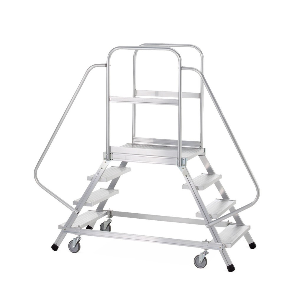 Illustration du produit: Échelle plate-forme ZARGES, mobile, accessible de 2 côtés, hauteur de travail 0,72 m, aluminium