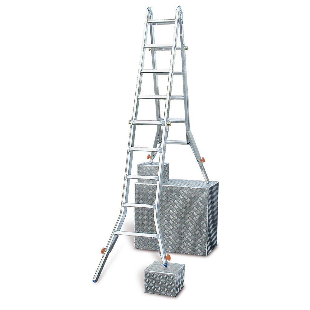 Illustration du produit: Échelle télescopique articulée KRAUSE® avec 4 rallonges intégrées, longueur max. 5,35 m