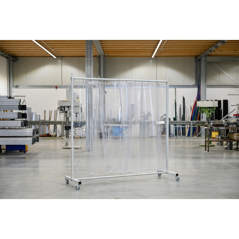 N° de l'image du produit 2 : Écran de protection mobile à pans orientables, en 1 parties, bâche 0,4 mm, transparent