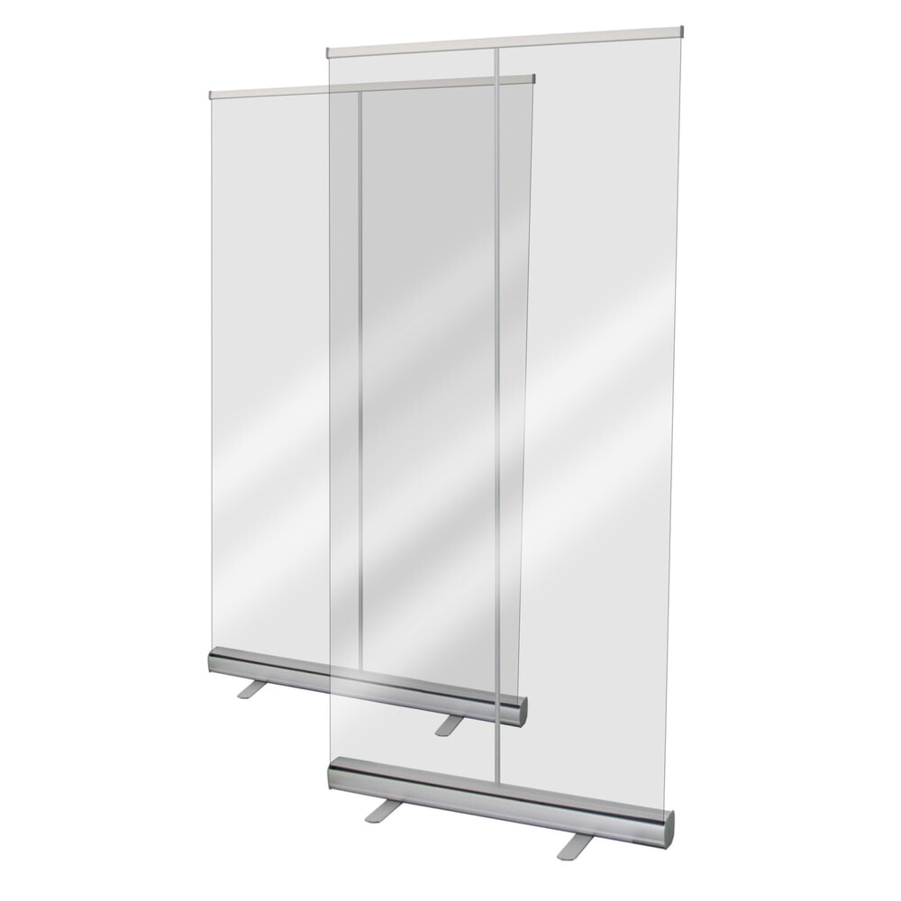 Illustration du produit: Écran de protection sanitaire Roll-Up, film PET transparent et résistant aux déchirures, Hxl 2.200 x 850 mm