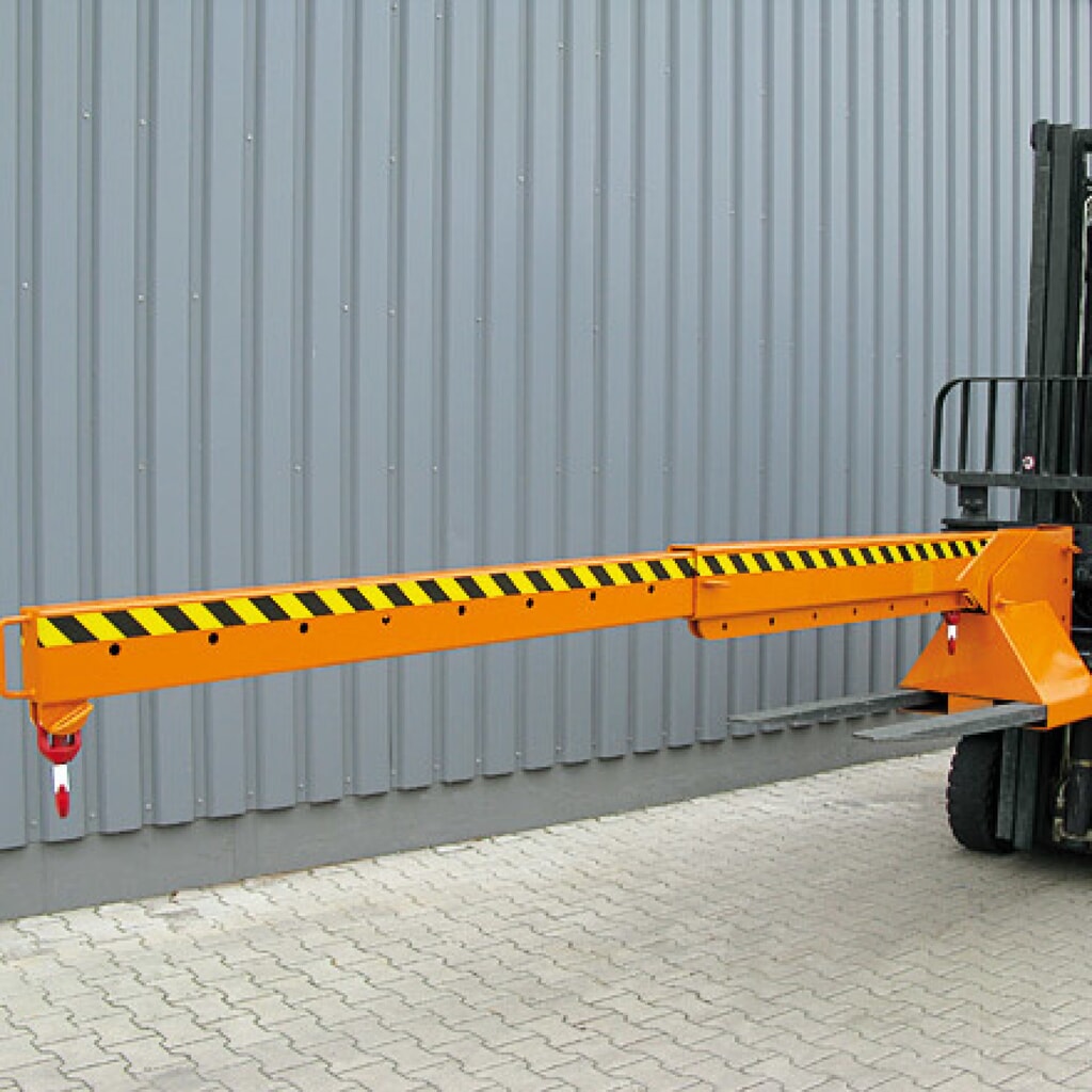 N° de l'image du produit 2 : Eichinger® Bras de grue télescopique et réglable en hauteur, 2 500 kg, orangé pur