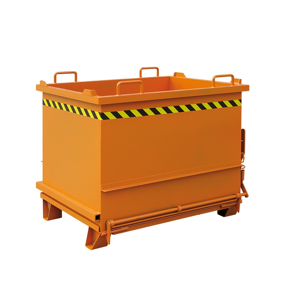 N° de l'image du produit 1 : Eichinger® Conteneur pour matériaux de construction à fond basculant, 1 000 kg, 300 litres orangé pur
