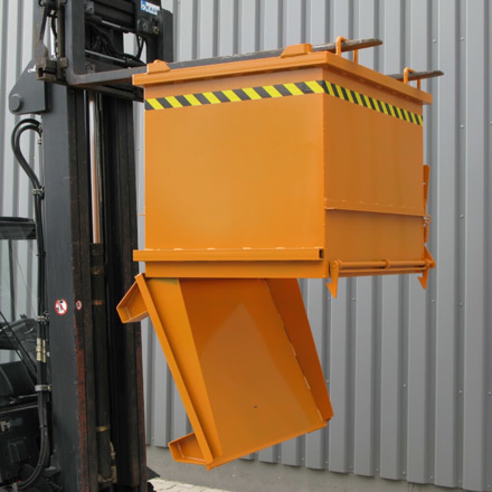 N° de l'image du produit 2 : Eichinger® Conteneur pour matériaux de construction à fond basculant, 1 000 kg, 300 litres orangé pur