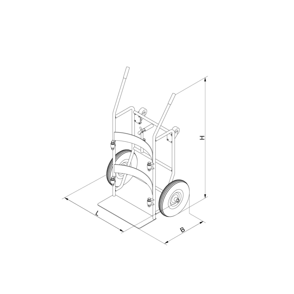 N° de l'image du produit 2 : Eichinger® Diable basculeur de fût à pneus gonflables et 2 roues supplémentaires, gris anthracite