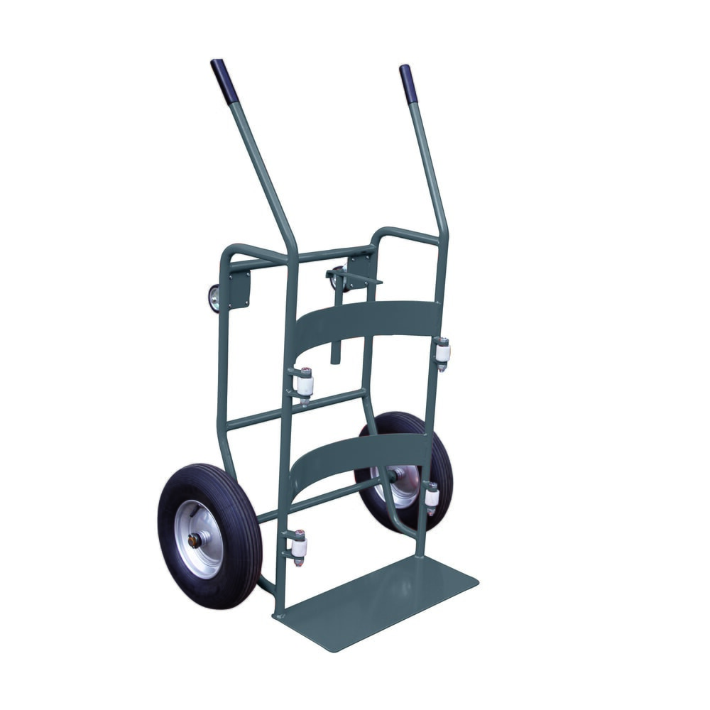 N° de l'image du produit 1 : Eichinger® Diable basculeur de fût à pneus gonflables et 2 roues supplémentaires, gris anthracite
