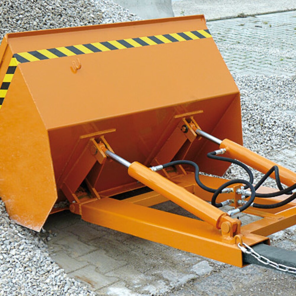 N° de l'image du produit 2 : Eichinger® Pelle chargeuse avec dispositif de basculement hydraulique, 1 600 kg, 500 litres orangé pur