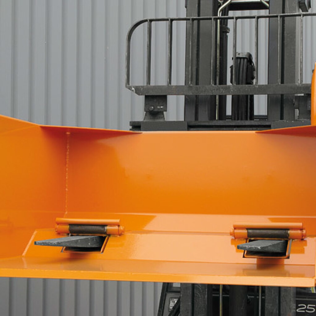 Eichinger® Pelle godet avec passage de fourche pour chariot élévateur, 1 500 kg, 300 litres orangé pur N° de l'image du produit 2 : Eichinger® Pelle godet avec passage de fourche pour chariot élévateur, 1 500 kg, 300 litres orangé pur