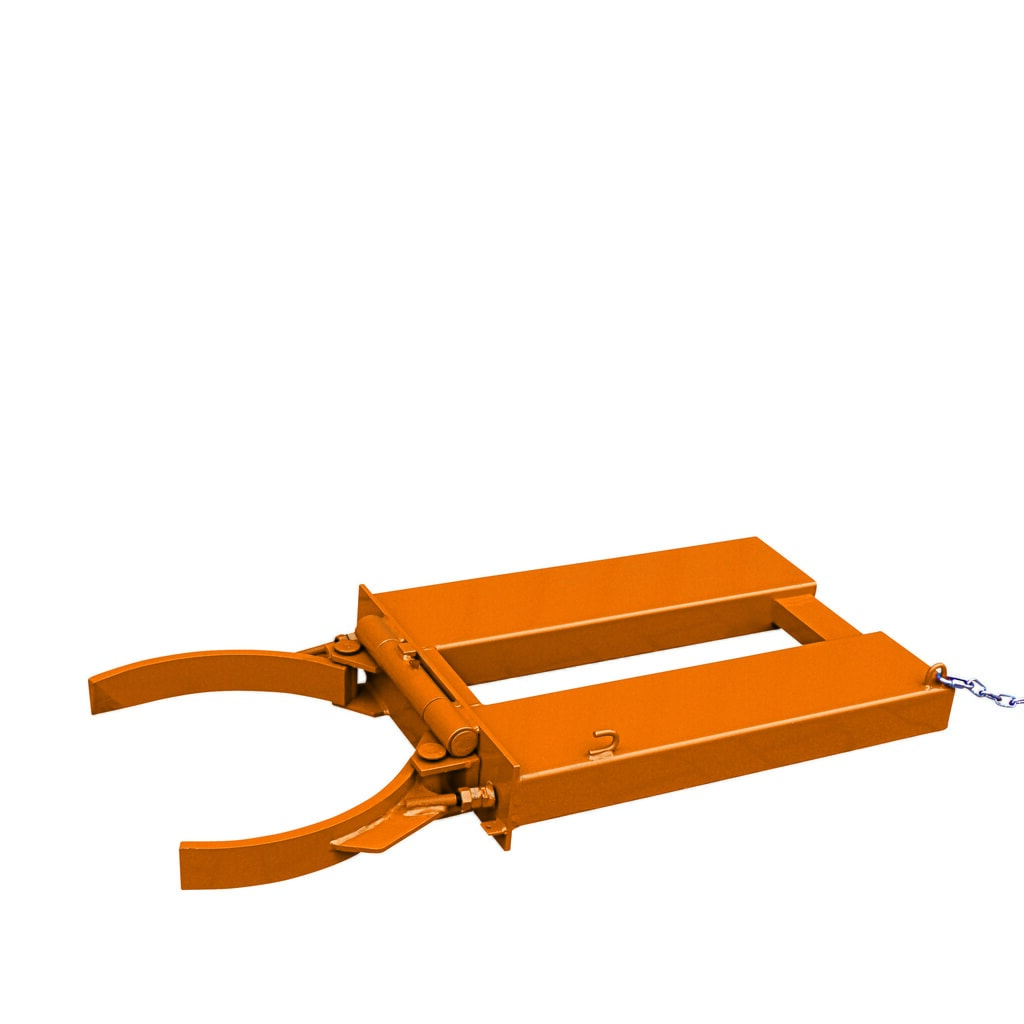 Eichinger® Pince à fûts pour fûts de 200 l avec verrouillage automatique, 1 x fût, orangé pur Illustration du produit: Eichinger® Pince à fûts pour fûts de 200 l avec verrouillage automatique, 1 x fût, orangé pur