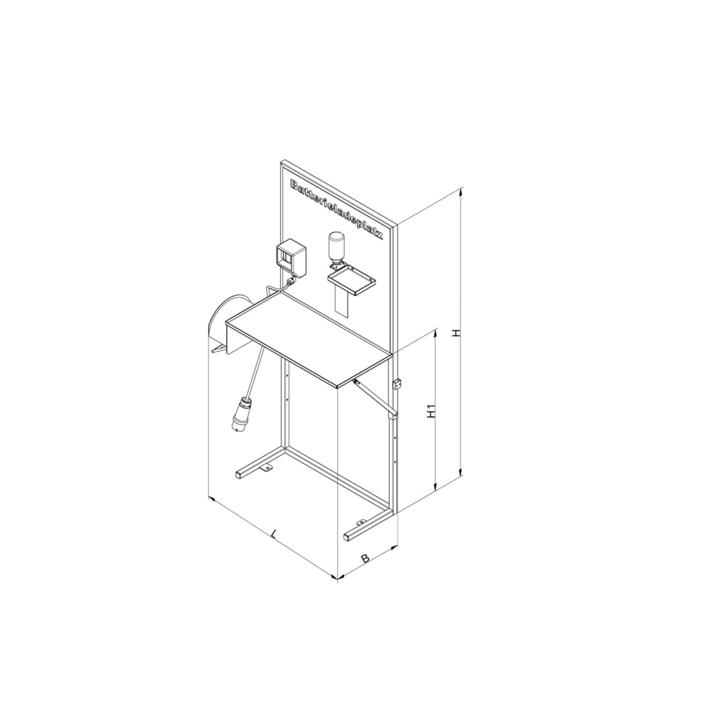 N° de l'image du produit 2 : Eichinger® Poste de charge conforme GroLa BG et à la fiche d'information VdS 2259, 2116.1 gris anthracite