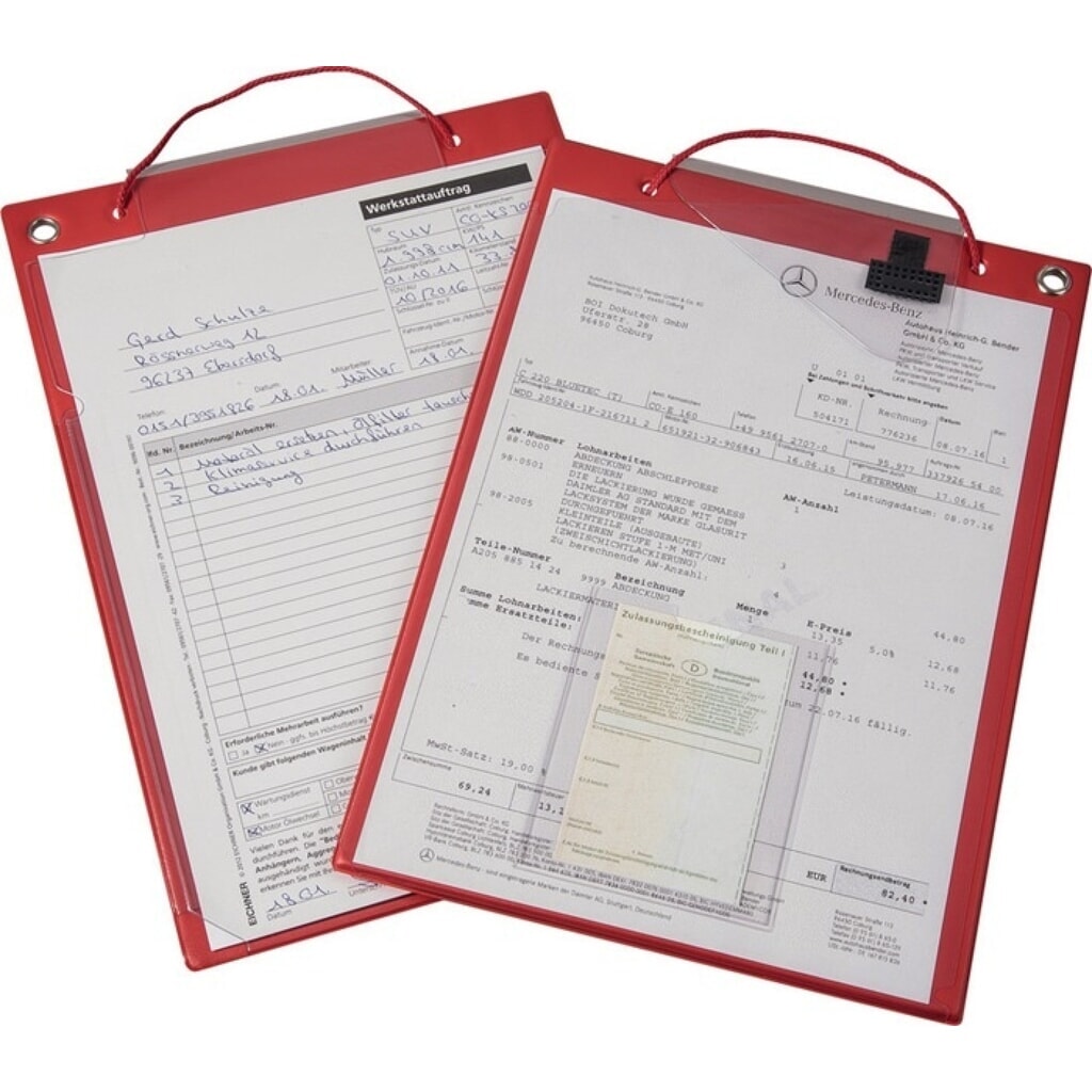 Illustration du produit: EICHNER Auftragstasche, DIN A4, mit Klettverschluss u.2 Fächer, VE = 10 Stück, rot