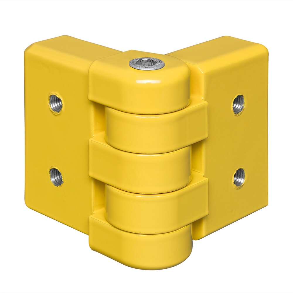 Illustration du produit: Élément de jonction d’angle MORAVIA pour barrière de sécurité en profilé en C, revêtu de plastique, jaune