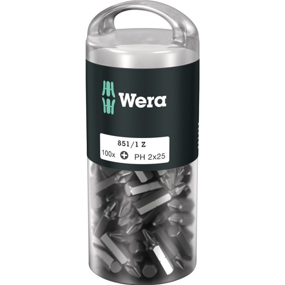 Illustration du produit: Grand paquet d'embouts 851/1 Z PH 2 longueur 25 mm 100 pièces/boîte WERA