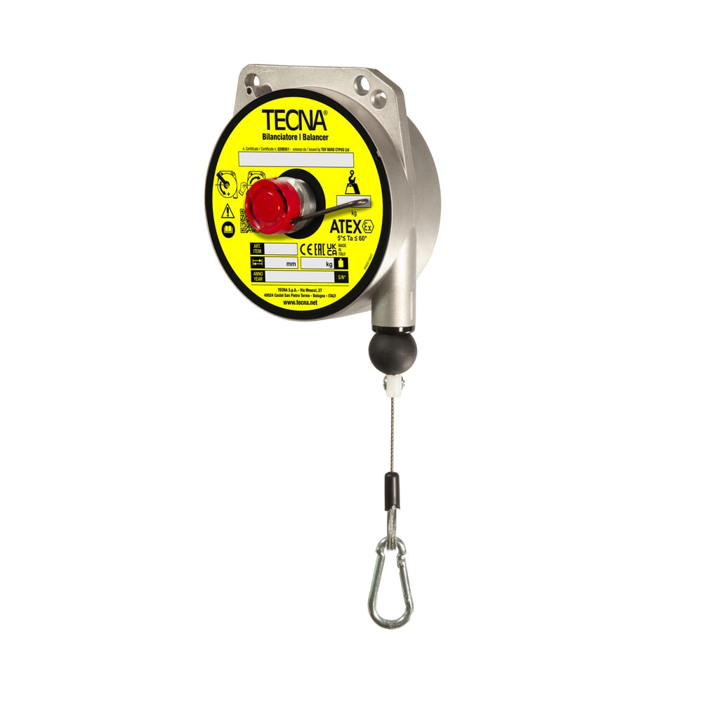 Équilibreur à ressort pour zones potentiellement explosives, sans dispositif d’arrêt, boîtier en aluminium, câble de 2 m, capacité de charge 2-4 kg Illustration du produit: Équilibreur à ressort pour zones potentiellement explosives, sans dispositif d’arrêt, boîtier en aluminium, câble de 2 m, capacité de charge 2-4 kg