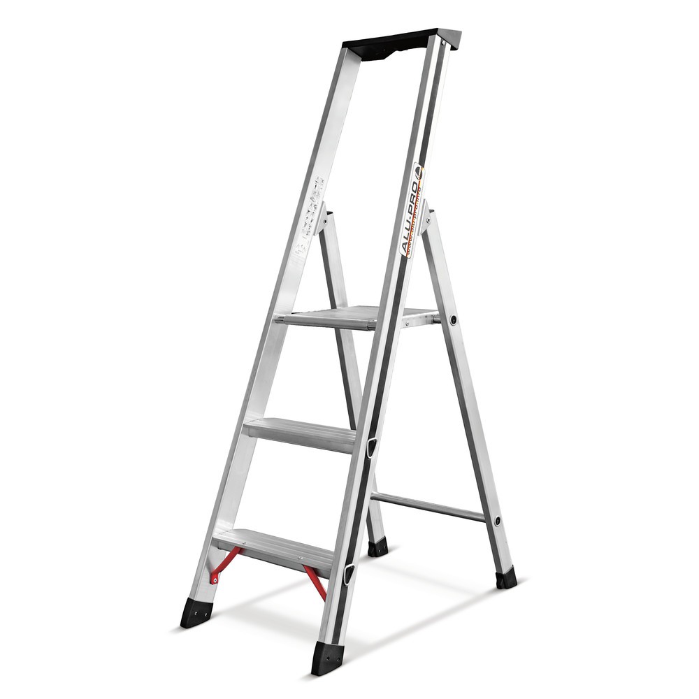 N° de l'image du produit 1 : Escabeau à marches HYMER Alu-Pro, accessible d’un seul côté, hauteur de 0,65 m