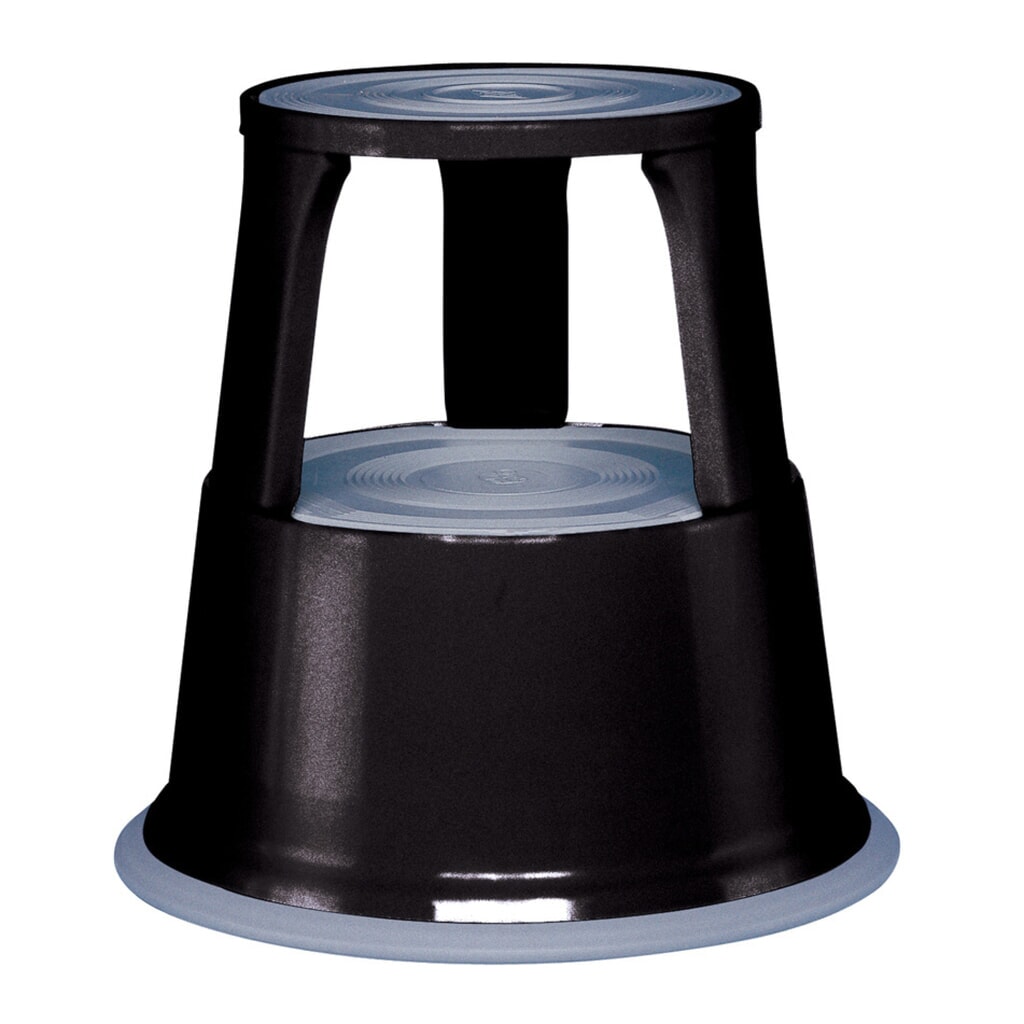 Tabouret à roulettes en tôle d’acier, capacité de charge de 150 kg, noir foncé Illustration du produit: Tabouret à roulettes en tôle d’acier, capacité de charge de 150 kg, noir foncé