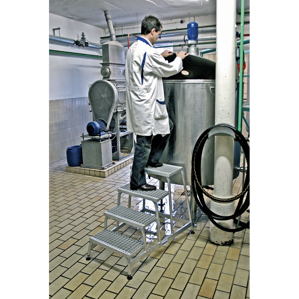 Escabeau de montage KRAUSE® avec marches grillagées, hauteur déployée 0,60 m N° de l'image du produit 5 : Escabeau de montage KRAUSE® avec marches grillagées, hauteur déployée 0,60 m