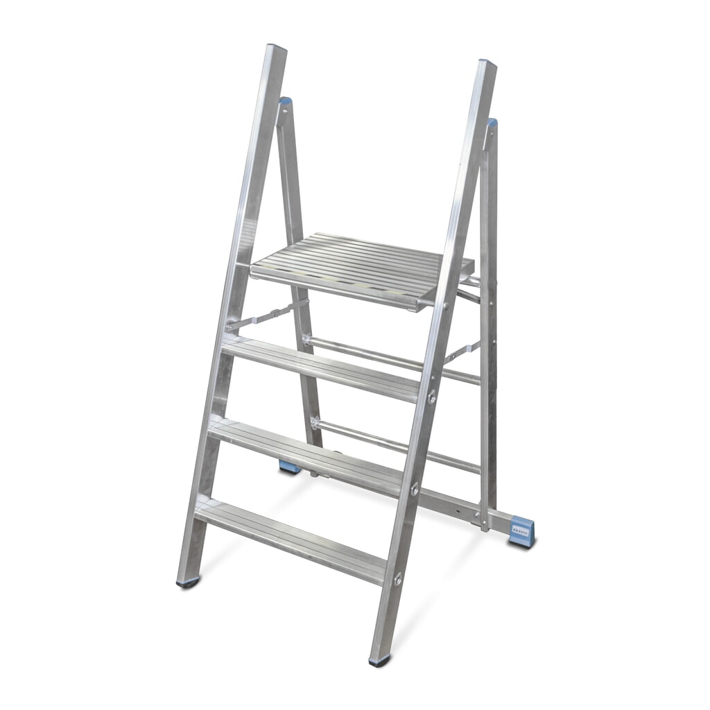 Illustration du produit: Escabeau KRAUSE® Profi en aluminium, avec 2 roulettes, 4 marches