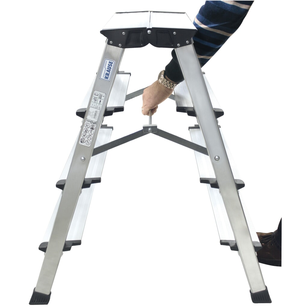 N° de l'image du produit 2 : Escabeau pliant double industriel KRAUSE®, hauteur déployée 0,65 m