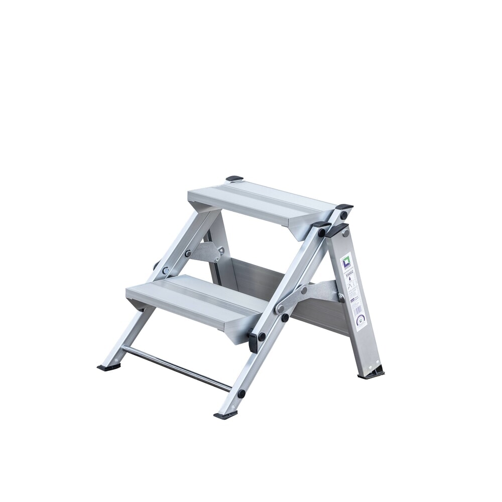 Illustration du produit: Escalier pliant cannelé en aluminium à 2 niveaux