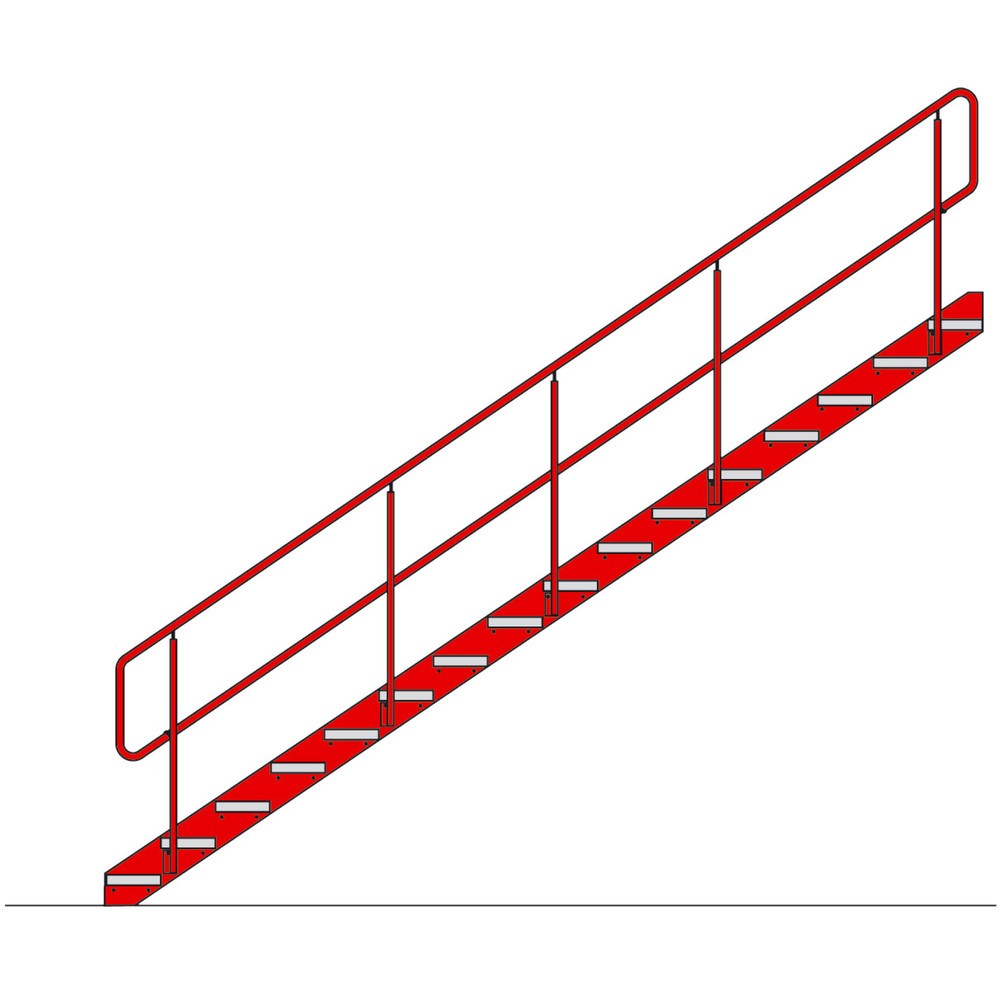 Illustration du produit: Escalier pour système de plates-formes de stockage modulaire, hauteur jusqu’à 3 400 mm, rouge feu