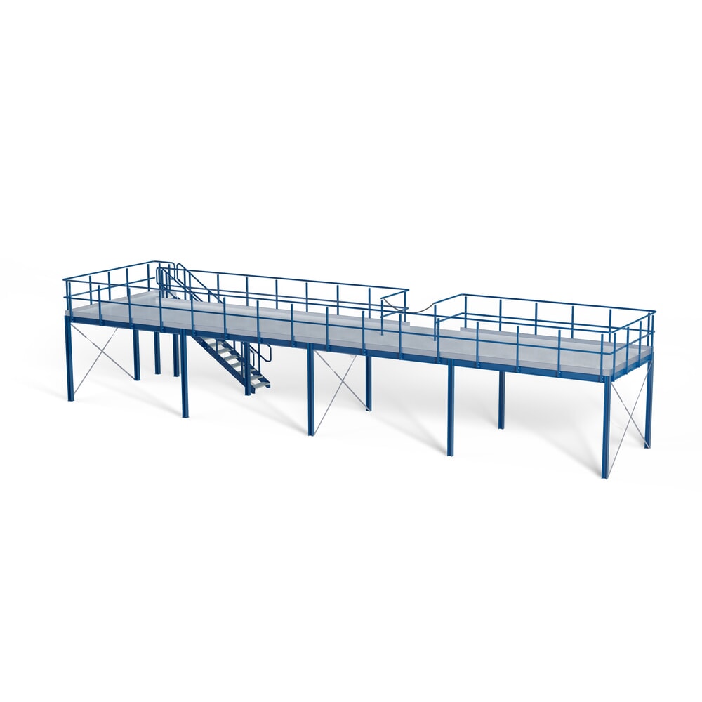 N° de l'image du produit 3 : Estrade pour système de plates-formes de stockage modulaire, sortie par la gauche, bleu gentiane