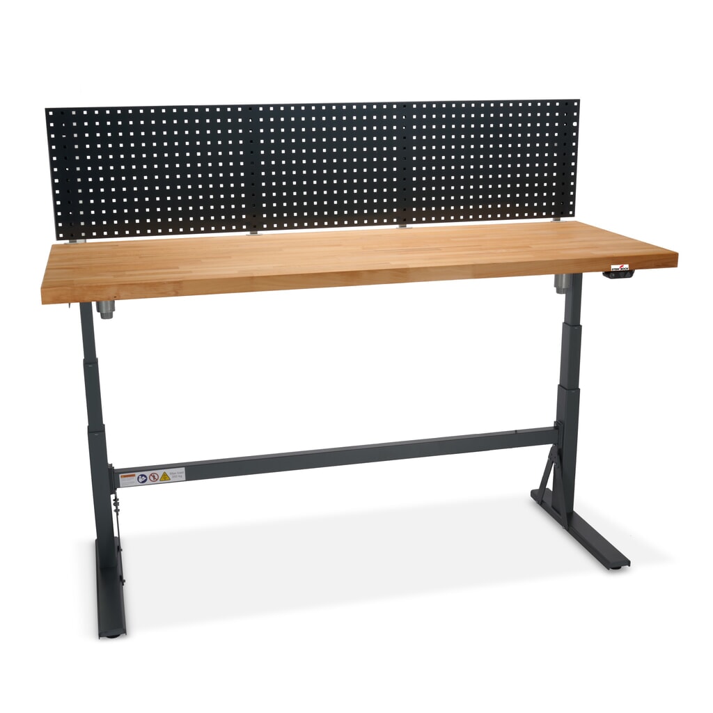 Établi électriquement réglable en hauteur e-Adjust Steinbock®, avec panneau perforé, H x l x p 700-1 170 x 2 000 x 750 mm, capacité de charge 350 kg N° de l'image du produit 9 : Établi électriquement réglable en hauteur e-Adjust Steinbock®, avec panneau perforé, H x l x p 700-1 170 x 2 000 x 750 mm, capacité de charge 350 kg