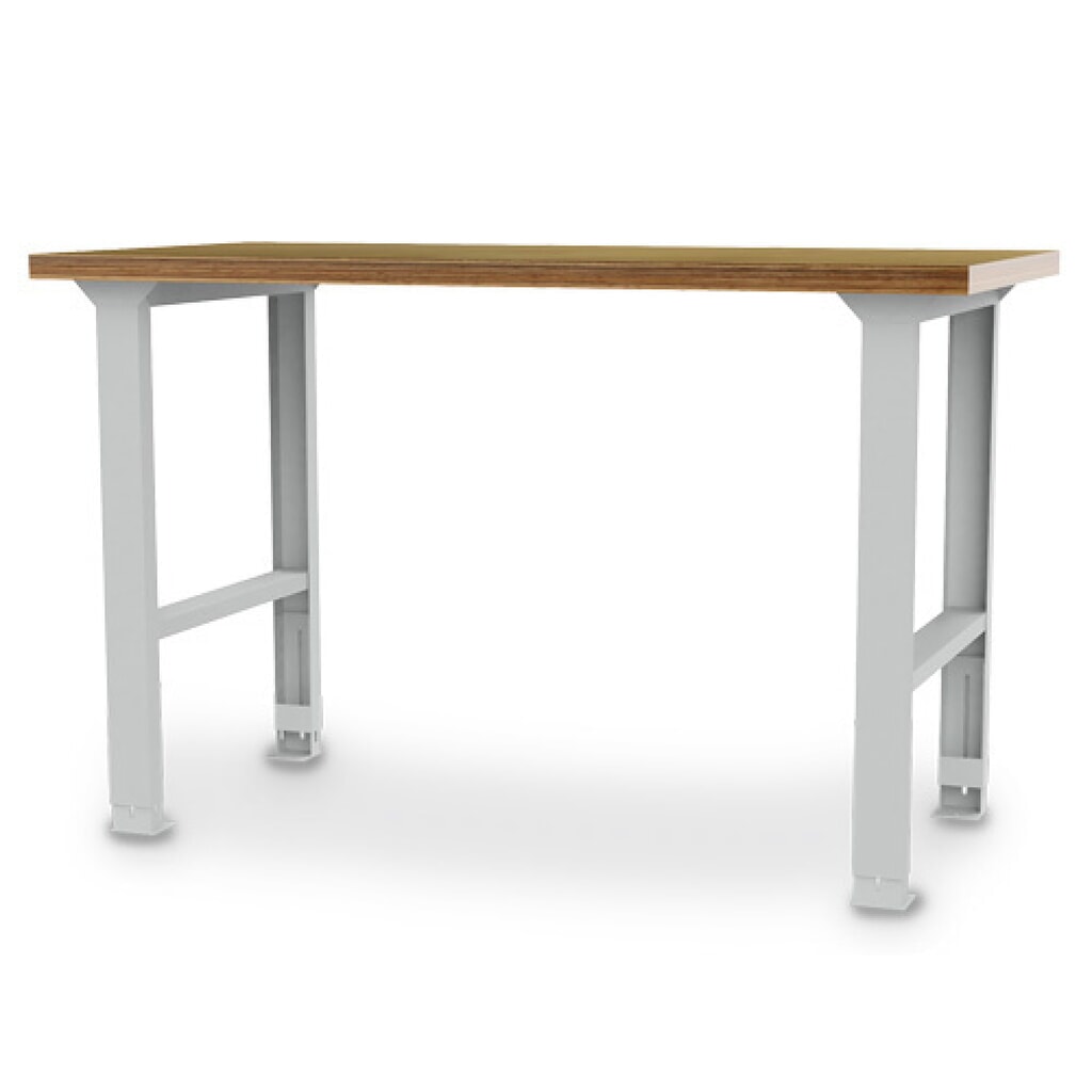 Illustration du produit: Établi en ligne Bedrunka+Hirth, H x l x P 859-1 059 x 1 500 x 750 mm, gris clair, réglable en hauteur