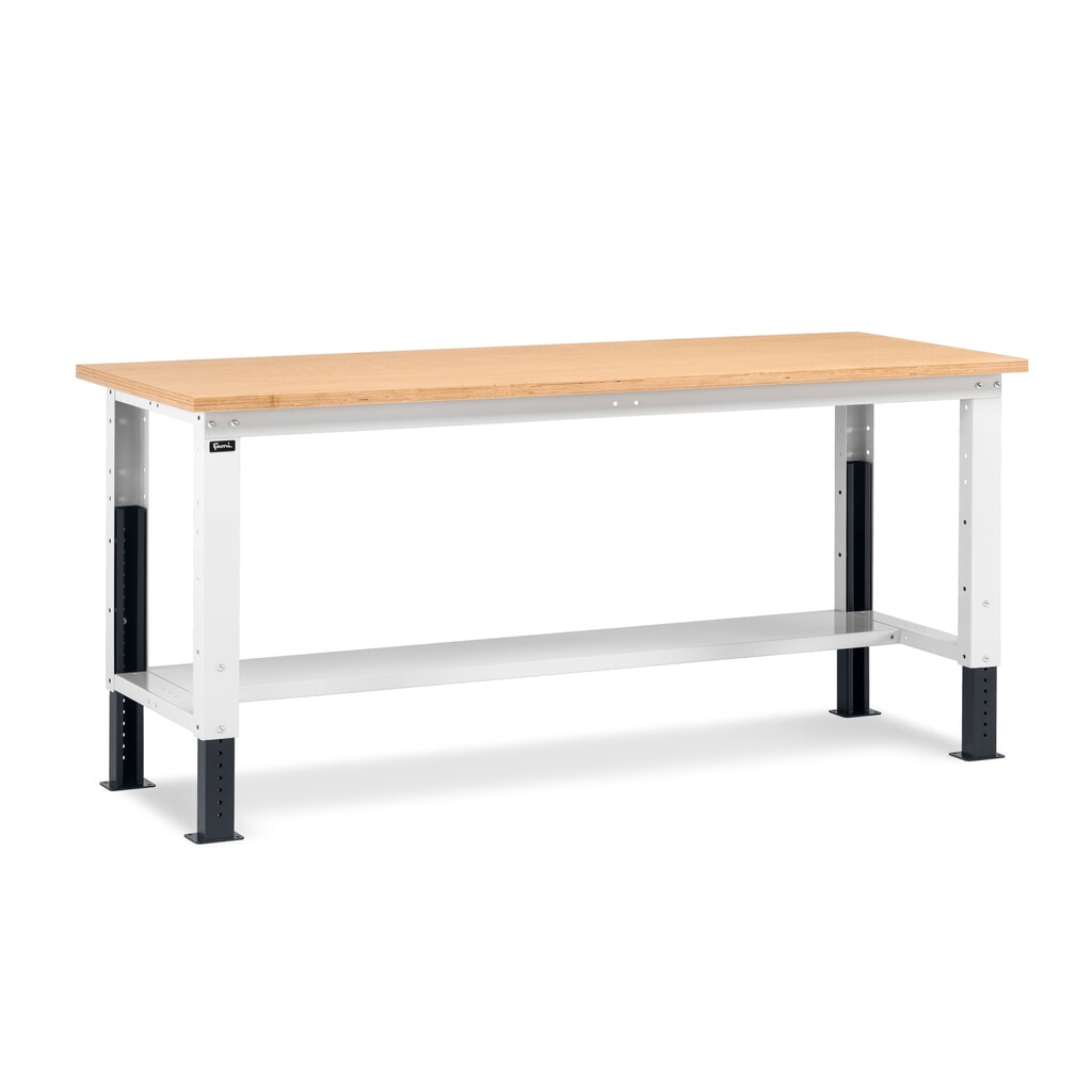 Illustration du produit: Établi Fami, réglable en Hauteur de construction, capacité de charge 1 000 kg, HxLxP 740-1,110 x 2 000 x 750 mm, gris clair/RAL 7016 gris anthracite