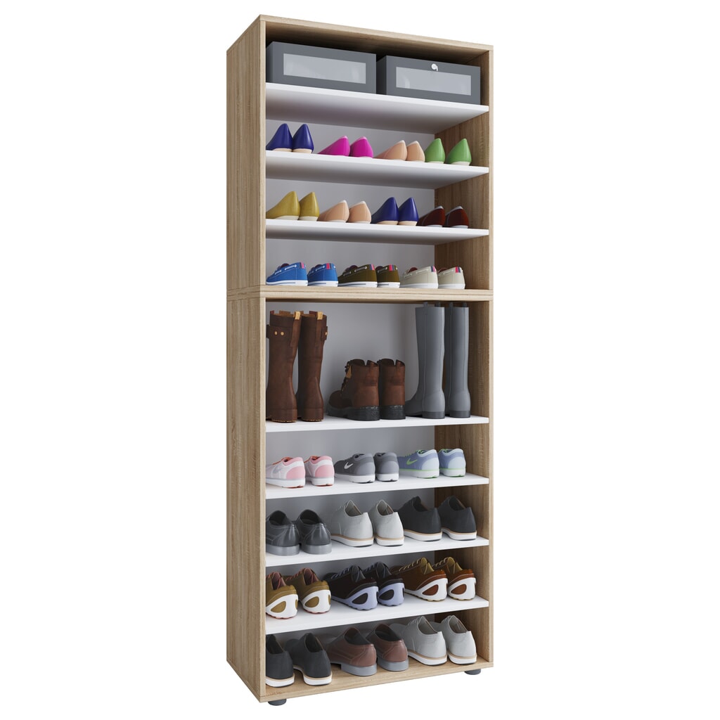 Illustration du produit: Étagère à chausures VCM Lona XXL 9 compartiments, chêne Sonoma