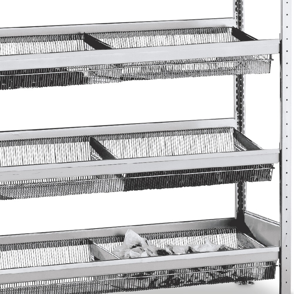 Illustration du produit: Étagère à paniers pour rayonnage à tablettes SCHULTE avec paniers grillagés, lxP 1500 x 400 mm