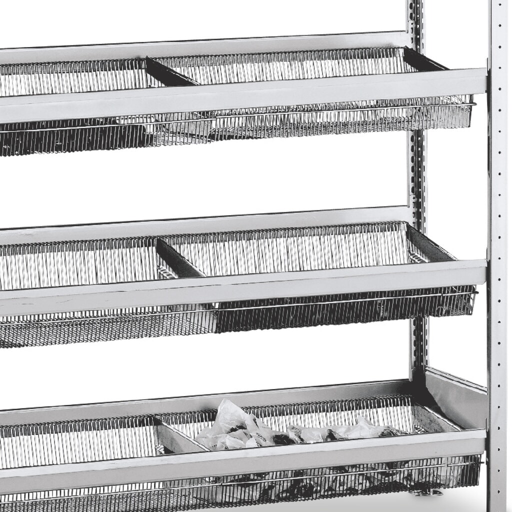 Illustration du produit: Étagère à paniers pour rayonnage à tablettes SCHULTE avec paniers grillagés, lxP 2000 x 400 mm